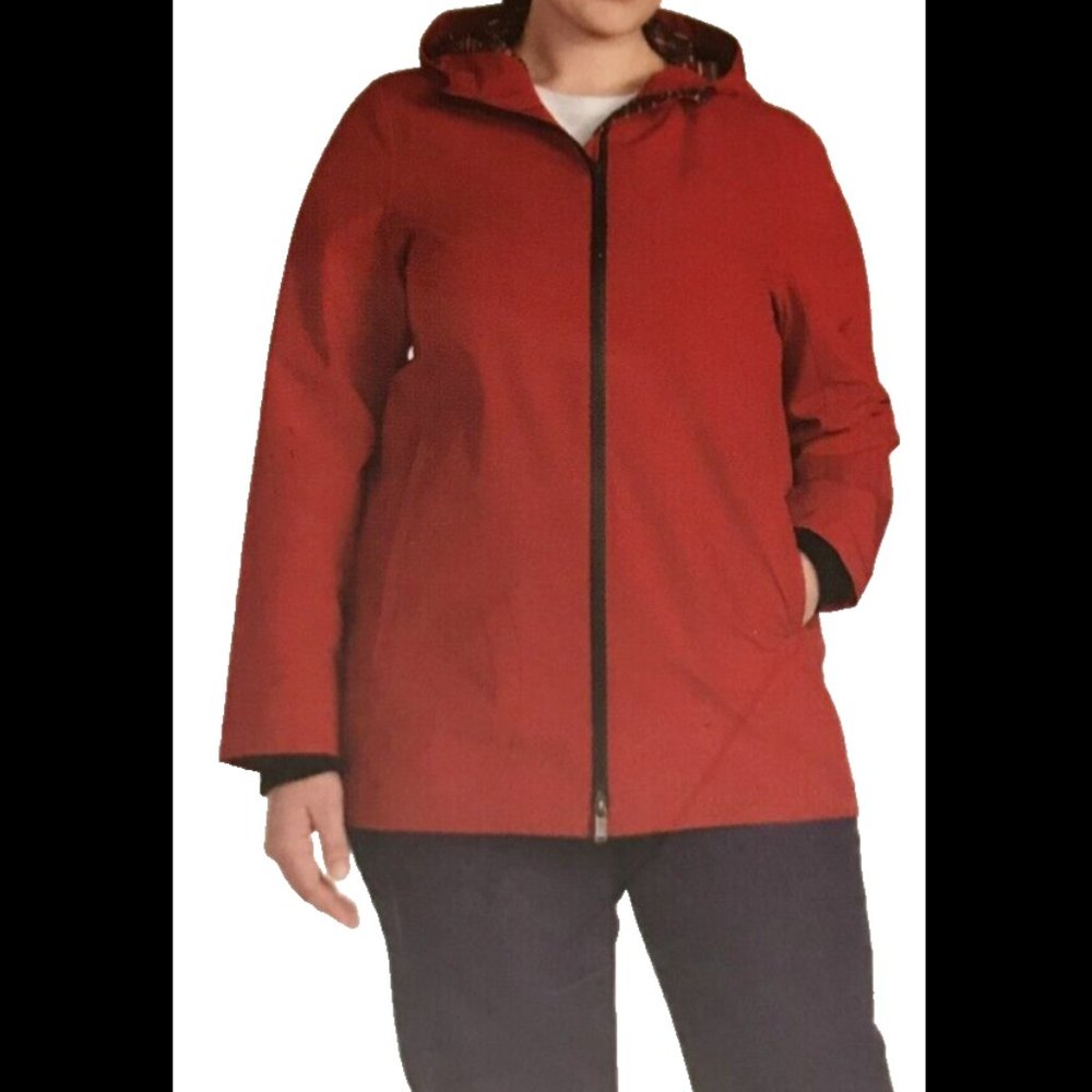 DEFECT Pendleton Women's Tape Seam Hooded Rain Jacket Red Size M $200 9D010
